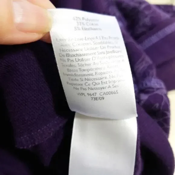 Eddie Bauer purple floral short sleeve hoodie XLT - Picture 12 of 12